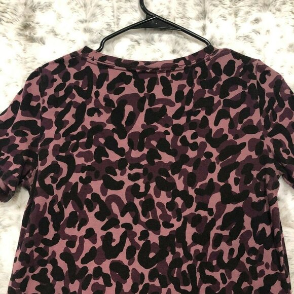 Victoria’s Secret PINK Short Sleeve Purple Leopard Print Crewneck T-Shirt XS - Picture 4 of 8